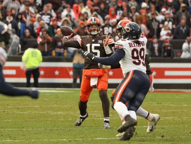 Joe Flacco passed for 374 yards against the Bears on Dec. 17. (Tim Phillis For The News-Herald)